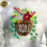 Flower Pot - 3D Christmas Lantern File - Cricut File 1 - LightBoxGoodMan