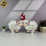 Sheep Couple - 3D Love Lantern File - Cricut File 1 - LightBoxGoodMan