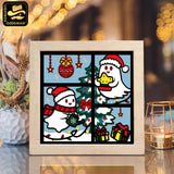 Cute Ghost Christmas – Paper Cut Light Box File - Cricut File - 8x8" - LightBoxGoodMan