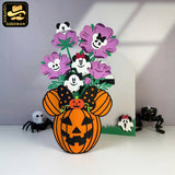 Halloween Minnie - 3D Halloween Flowers Vase Pop-up Card File - Cricut File - LightBoxGoodMan