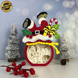 Santa Claus - Santa Sack Papercut Lightbox File - Cricut File 1 - LightBoxGoodMan