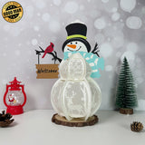 Snowman Xmas 3 - 3D Christmas Lantern File - Cricut File 2 - LightBoxGoodMan