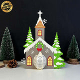 Church - 3D Christmas Lantern File - Cricut File 1 - LightBoxGoodMan