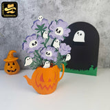 Poppy Ghost - 3D Halloween Flowers Vase Pop-up Card File - Cricut File 1 - LightBoxGoodMan