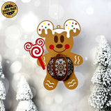 Gingerbread Mickey - 3D Christmas Lantern File - Cricut File 1 - LightBoxGoodMan