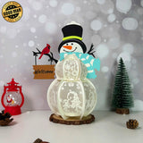 Snowman Xmas 2 - 3D Christmas Lantern File - Cricut File 2 - LightBoxGoodMan