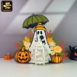 Cute Ghost Umbrella - 3D Halloween Ghost Lantern File - Cricut File - LightBoxGoodMan