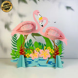 Flamingo Couple - 3D Love Lantern File - Cricut File 1 - LightBoxGoodMan