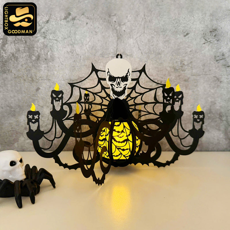Halloween Chandelier 2 - 3D Halloween Candles Lantern File - Cricut File - LightBoxGoodMan