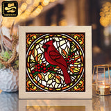 Christmas Cardinal Bird – Paper Cut Light Box File - Cricut File - 8x8" - LightBoxGoodMan