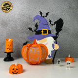 Witch Gnome - Halloween Themed 3D Gnome Lantern File - Cricut File 1 - LightBoxGoodMan