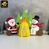 Christmas Campfire 2 - 3D Christmas Campfire Lantern File - Cricut File 3 - LightBoxGoodMan