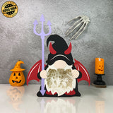 Gnome Halloween 3 - 3D Witch Gnome Papercut Light Box File - Cricut File - LightBoxGoodMan