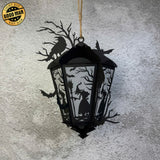 Witch - 3D Halloween Vintage Lantern File - Cricut File 2 - LightBoxGoodMan