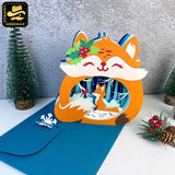 Christmas Fox - 3D Christmas Pop-up Card File - Cricut File 1 - LightBoxGoodMan