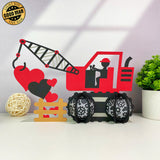 Crane Truck Love - 3D Love Lantern File - Cricut File 1 - LightBoxGoodMan