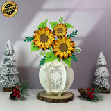 Sunflowers - 3D Flower Vase Lantern File - Cricut File 2 - LightBoxGoodMan