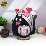 Cat Love - 3D Love Lantern File - Cricut File 1 - LightBoxGoodMan