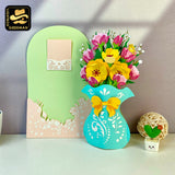 Flower Vase card - 3D Flower Vase Pop-up Card File - Cricut File 1 - LightBoxGoodMan