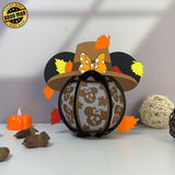 Minnie - Thanksgiving Themed 3D Disney Mouse Lantern File - Cricut File 1 - LightBoxGoodMan