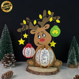 Reindeer - 3D Christmas Lantern File - Cricut File 2 - LightBoxGoodMan