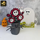 Rose Nightmare - 3D Halloween Flowers Vase Pop-up Card File - Cricut File 1 - LightBoxGoodMan
