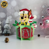 Xmas Chase - Christmas Themed 3D Paw Patrol Lantern File - Cricut File 1 - LightBoxGoodMan