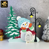 Christmas Snowman - 3D Christmas Lantern File - Cricut File 3 - LightBoxGoodMan