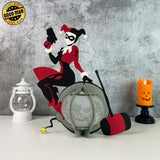 Harley Quinn - Halloween Themed 3D Lantern File - Cricut File 1 - LightBoxGoodMan