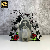 Tombstone 1 - 3D Halloween Tombstone Lantern File - Cricut File - LightBoxGoodMan