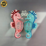 Seahorse Couple - 3D Love Lantern File - Cricut File 1 - LightBoxGoodMan