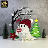 Christmas Ghost 1 - 3D Christmas Lantern File - Cricut File 3 - LightBoxGoodMan