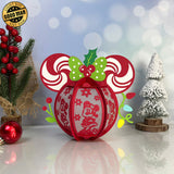 Minnie Head Xmas - Christmas Themed 3D Disney Mouse Lantern File - Cricut File 1 - LightBoxGoodMan