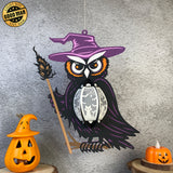 Witch Owl - 3D Owl Lantern File - Cricut File 3 - LightBoxGoodMan