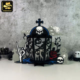 Tombstone 3 - 3D Halloween Tombstone Lantern File - Cricut File - LightBoxGoodMan