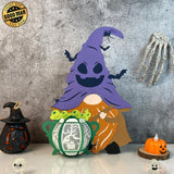 Witch Gnome's Cauldron - Halloween Themed 3D Gnome Lantern File - Cricut File 2 - LightBoxGoodMan