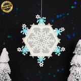 Snowflake - 3D Christmas Hexagon Lantern File  - Cricut File 1 - LightBoxGoodMan