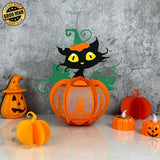 Pumpkin Cat - Halloween Themed 3D Lantern File - Cricut File 1 - LightBoxGoodMan