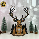 Deer - 3D Christmas Lantern File - Cricut File 3 - LightBoxGoodMan