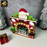 Christmas Fireplace - 3D Christmas Pop-up Card File - Cricut File 1 - LightBoxGoodMan