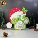 Xmas Dog Paw - 3D Christmas Lantern File - Cricut File 1  - LightBoxGoodMan