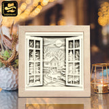Christmas In The Forest 3 – Paper Cut Light Box File - Cricut File - 8x8" - LightBoxGoodMan