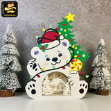 Christmas Bear - Christmas Papercut Lightbox File - Cricut File 2 - LightBoxGoodMan
