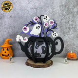 Ghost - 3D Kettle Papercut Lantern File - Cricut File 5 - LightBoxGoodMan