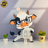 Lantern Funny Dairy Cow - 3D Lantern File - 7.9x10.2" - Cricut File 1 - LightBoxGoodMan