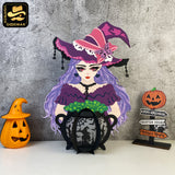 Witch's Cauldron 4  - 3D Witch Lantern File - Cricut File - LightBoxGoodMan