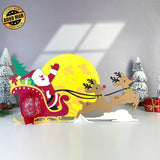 Santa's Sleigh - 3D Christmas Lantern File - Cricut File 1 - LightBoxGoodMan