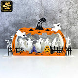 Witches Dancing - 3D Halloween Pop-up Half Circle - Cricut File 1 - LightBoxGoodMan