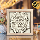 Colorful Lion Portrait 2 – Paper Cut Light Box File - Cricut File - 8x8 inches - LightBoxGoodMan