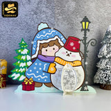 Winter Girl - 3D Christmas Lantern File - Cricut File 3 - LightBoxGoodMan